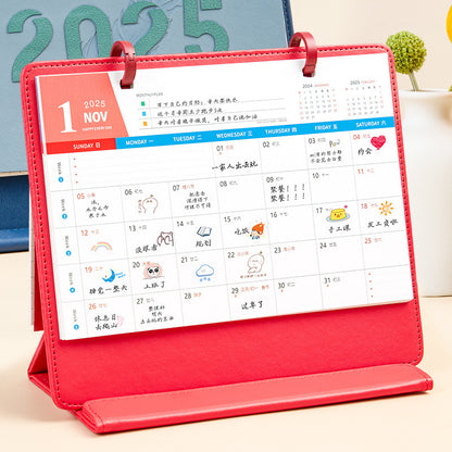 2025 Creative Magnetic Leather Frame Desk Calendar