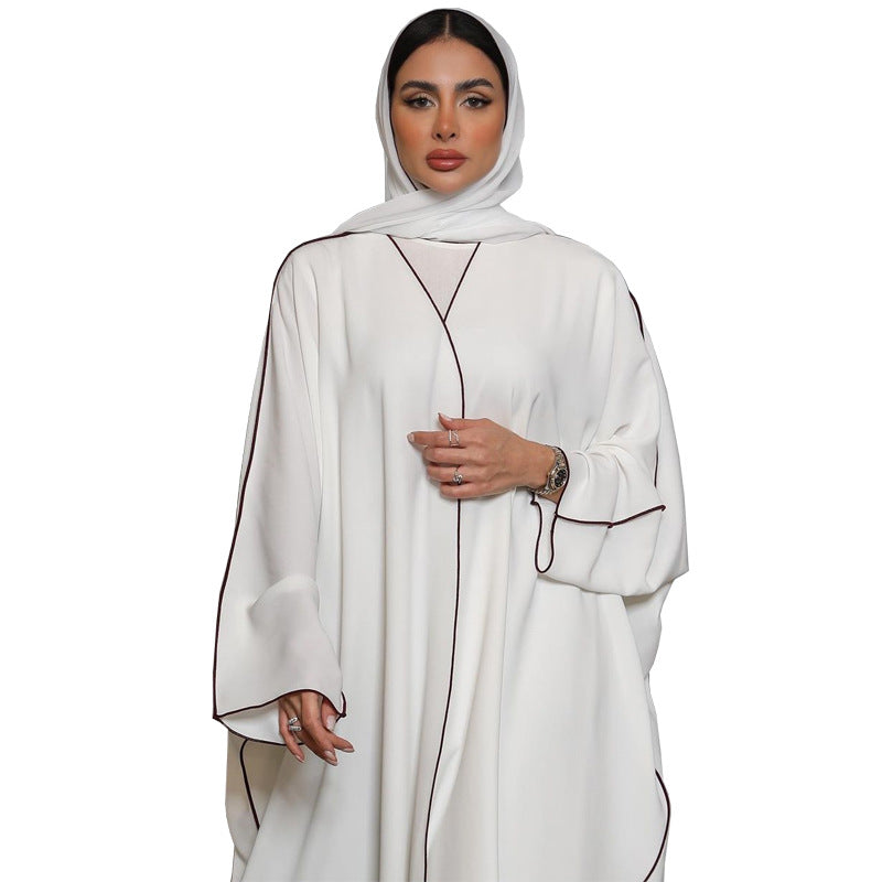 Women’s White Patchwork Abaya – Plus Size