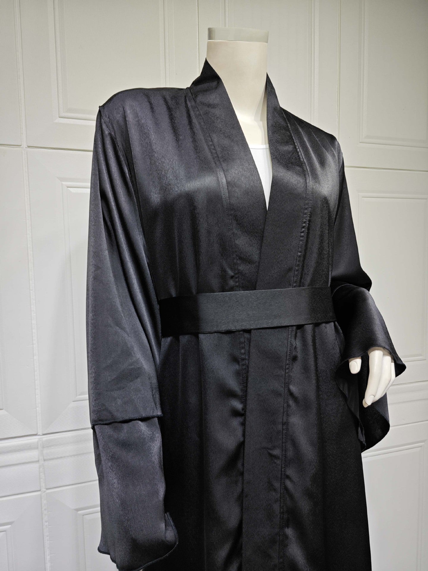 Solid Color Open Abaya Cardigan – Modest Wear