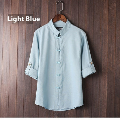 Men's Linen Vintage Plus Size Shirt