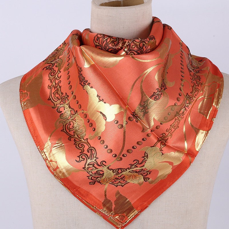 women's silk scarf cover printed jacquard scarf