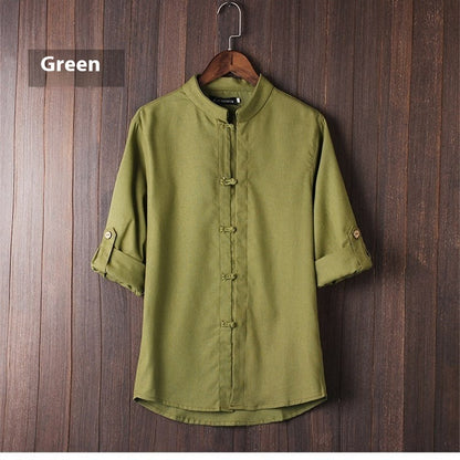 Men's Linen Vintage Plus Size Shirt