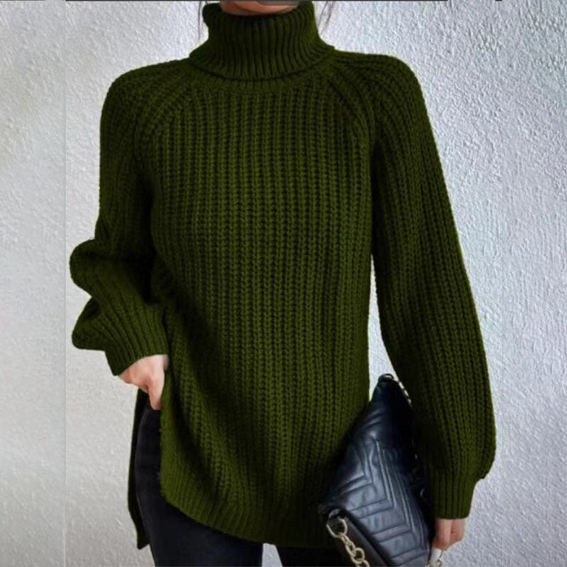 Women’s Solid Turtleneck Sweater – Long Sleeve