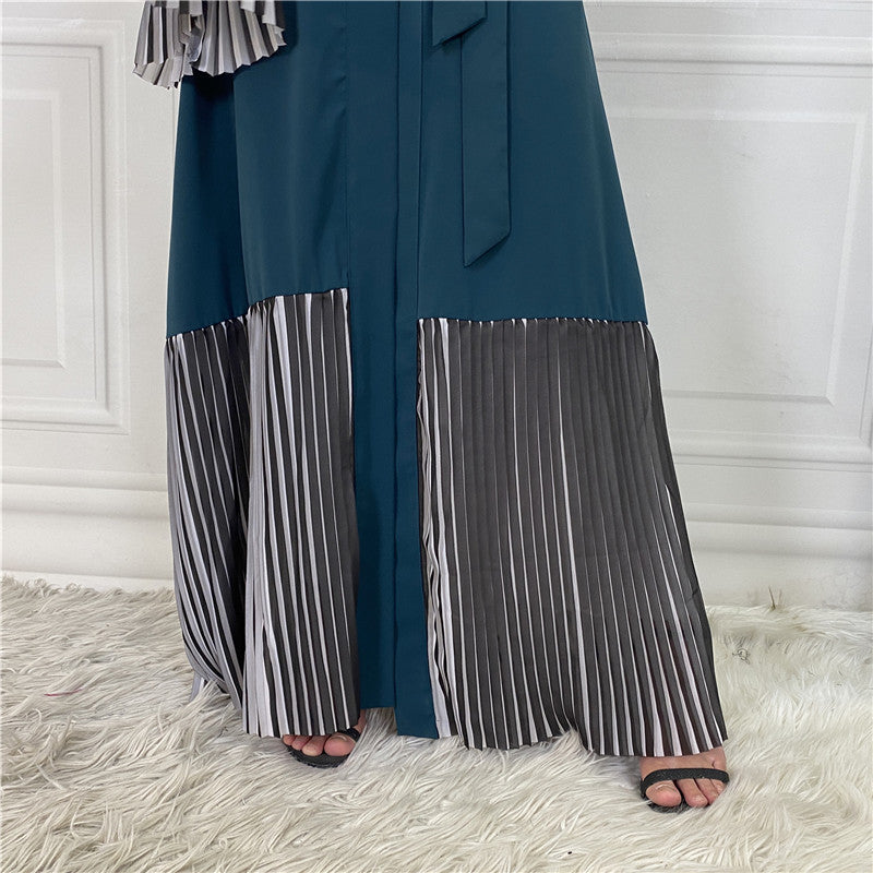 Arabian Long Cardigan Abaya – Pleated Hem