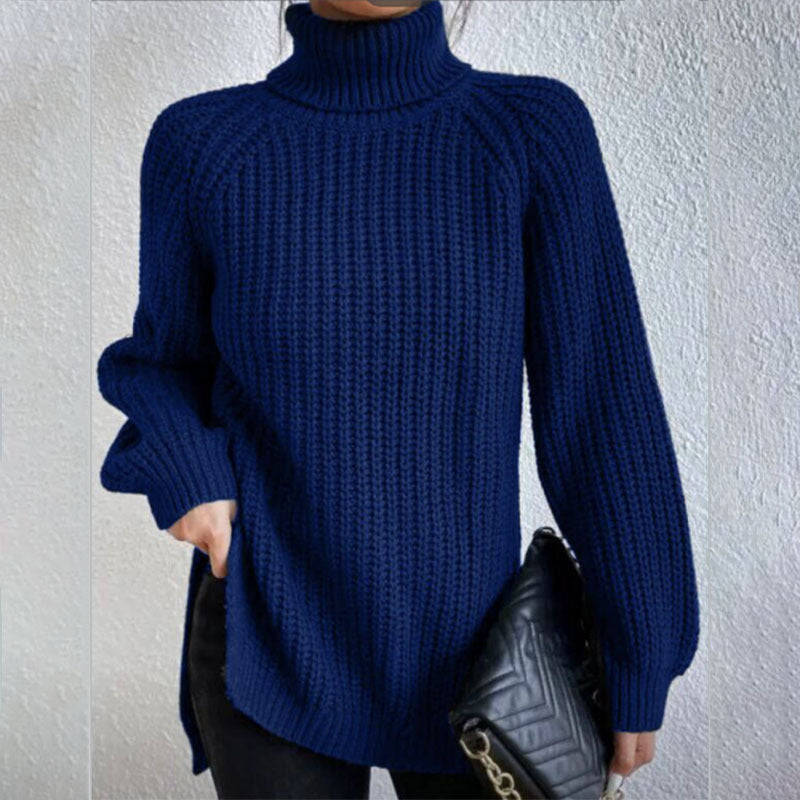 Women’s Solid Turtleneck Sweater – Long Sleeve