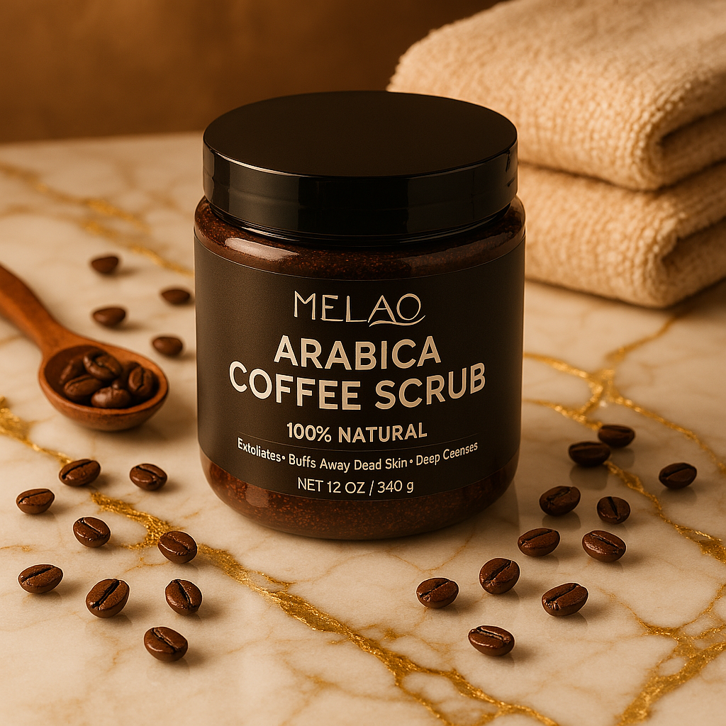 MELAO Arabica Coffee Scrub – Exfoliating Body Scrub (10oz)