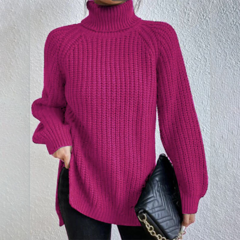 Women’s Solid Turtleneck Sweater – Long Sleeve