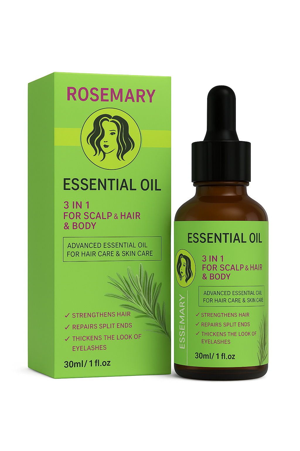 Rosemary 3-in-1 Essential Oil – Scalp, Hair & Body (30ml)