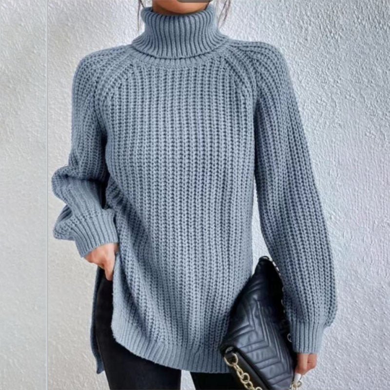 Women’s Solid Turtleneck Sweater – Long Sleeve