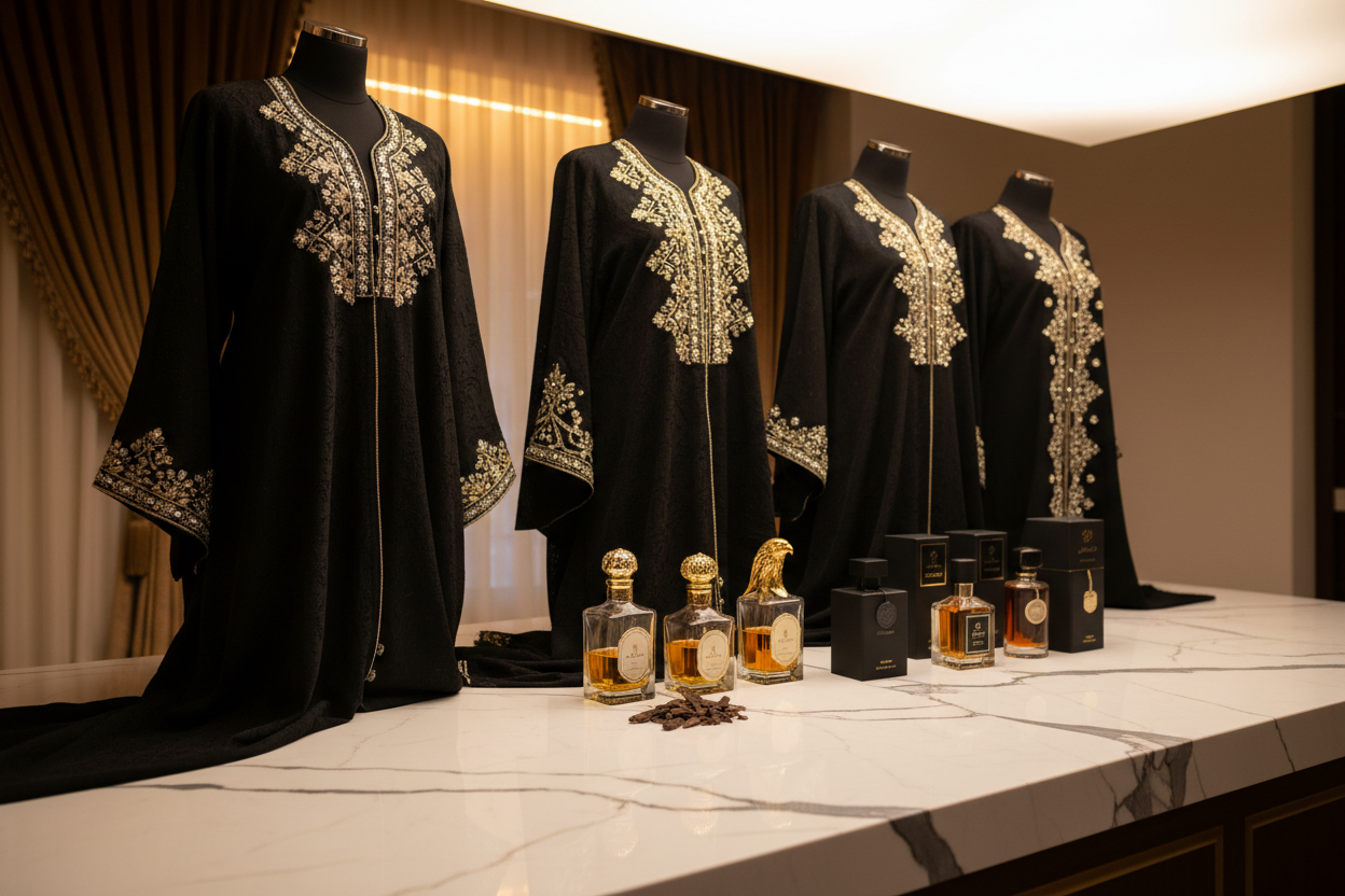 Refined abayas, premium ouds & signature perfumes.